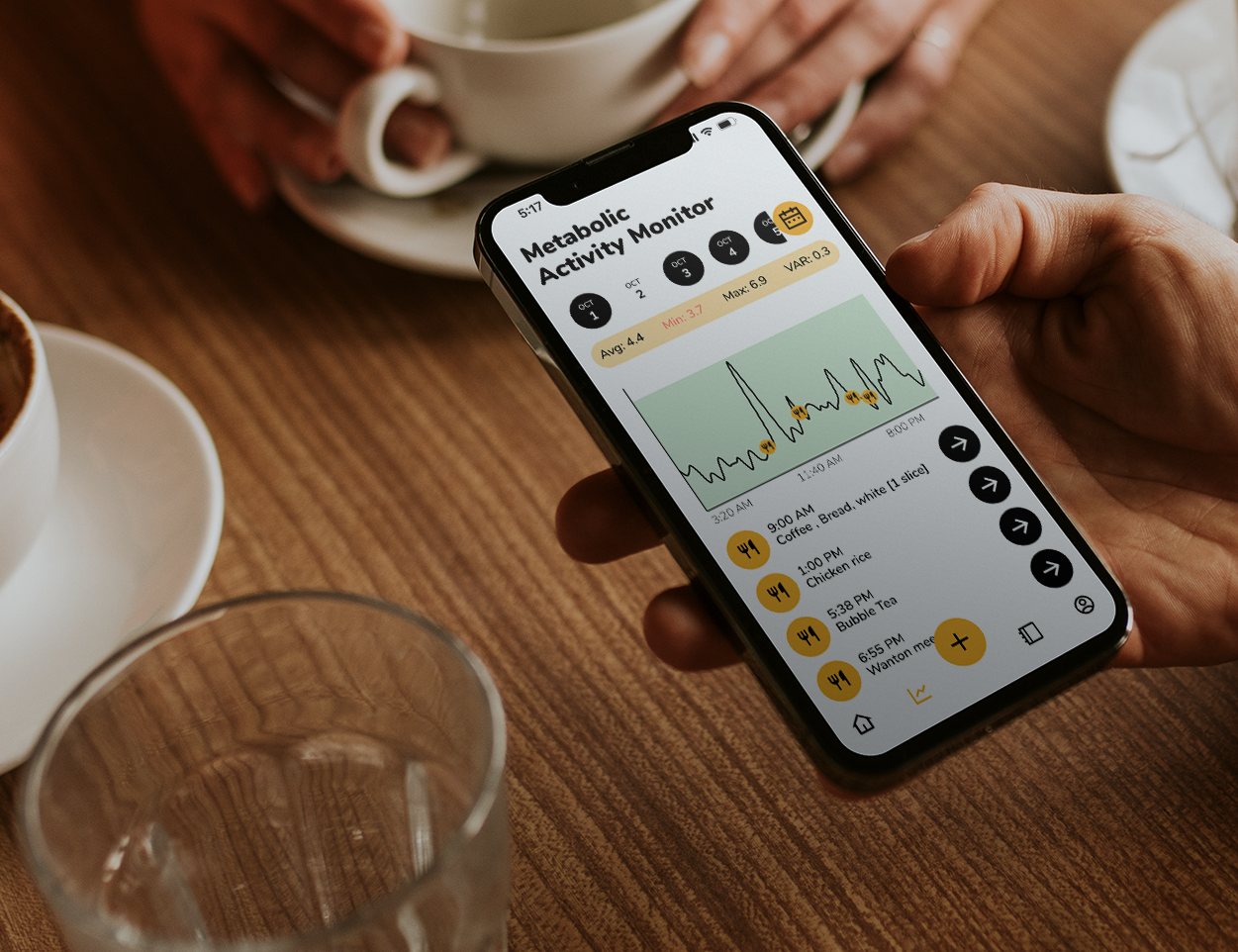 MAP App used in cafe